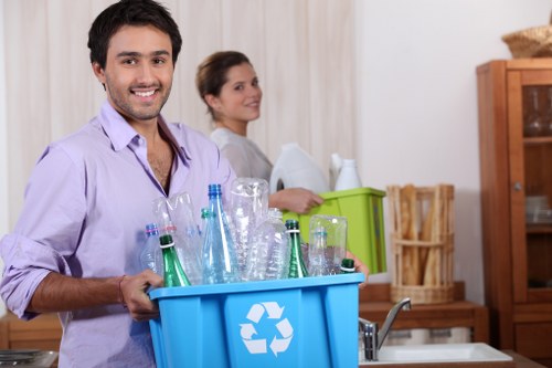 Professional waste management team at work